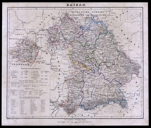 1859 bayern landkarte - landkarte, map