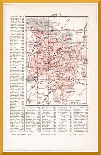 Aachen histor stadtplan - aachen, von
