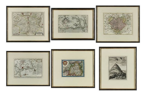 Historische landkarten old - 6x,