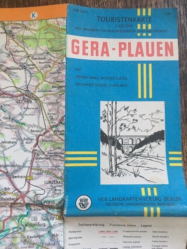 Ddr touristenkarte gera - touristenkarte,